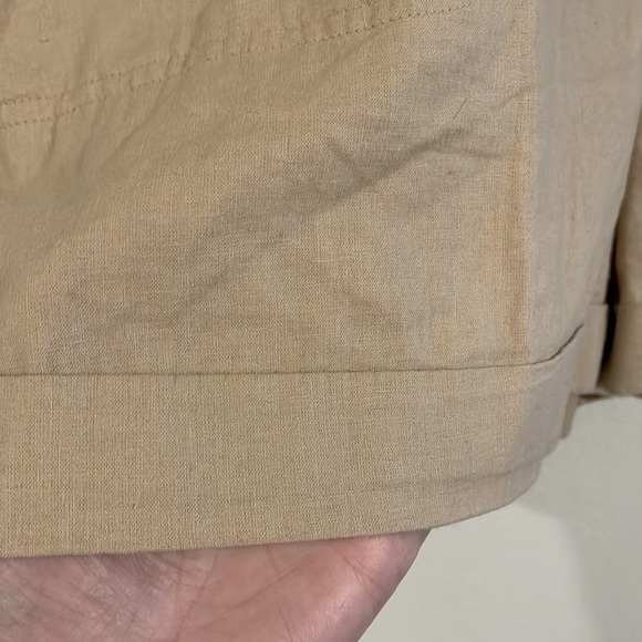 Ava + Viv Women Shorts Size 18 Khaki Cotton Linen Relax Fit High Waist Preppy - Picture 7 of 16